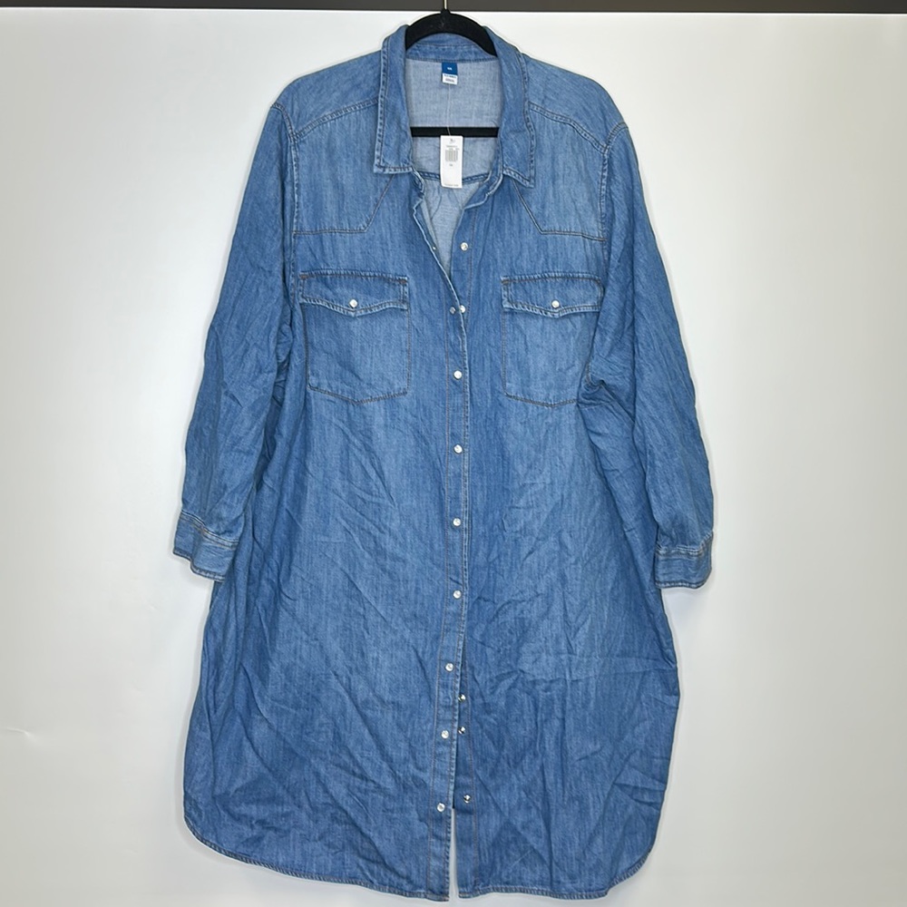 Old Navy Button Down Chambray Dress lightweight